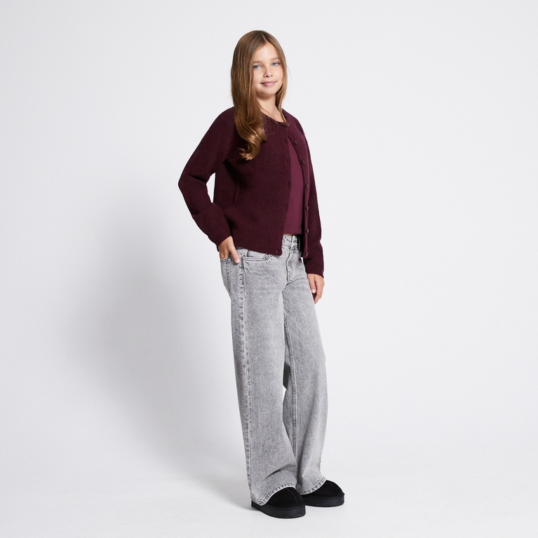 Basic knit cardigan "Audrey star" Light Burgundy